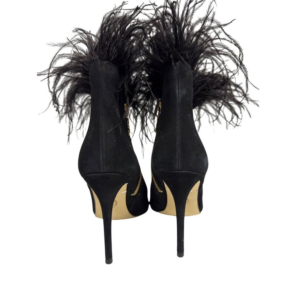 Michael Kors Whitby Women's Ankle Boot Feather Trim Suede Stiletto Heel Size 10 - Picture 5 of 10